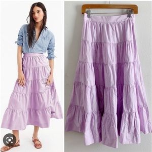 J. Crew Poplin MIDI Skirt